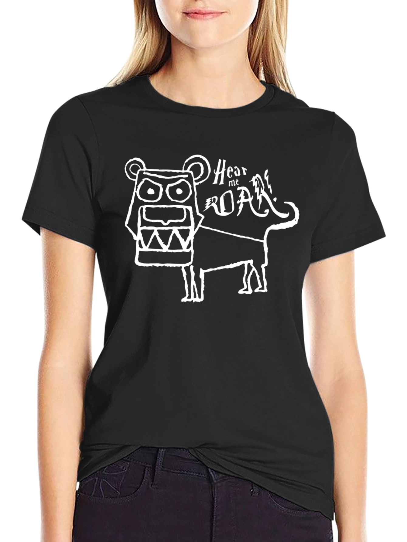 Hear Me Roar Graphic Tee - Mens Black T-Shirt