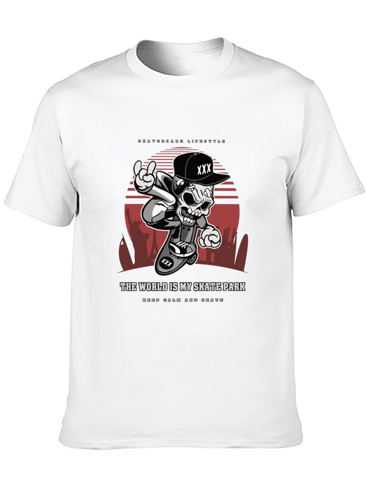 Skateboarding Lifestyle T-Shirt - Skull Design