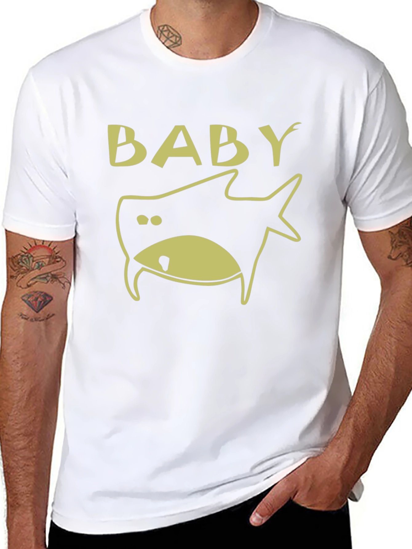 Baby Shark Graphic Tee - Black Cotton T-Shirt