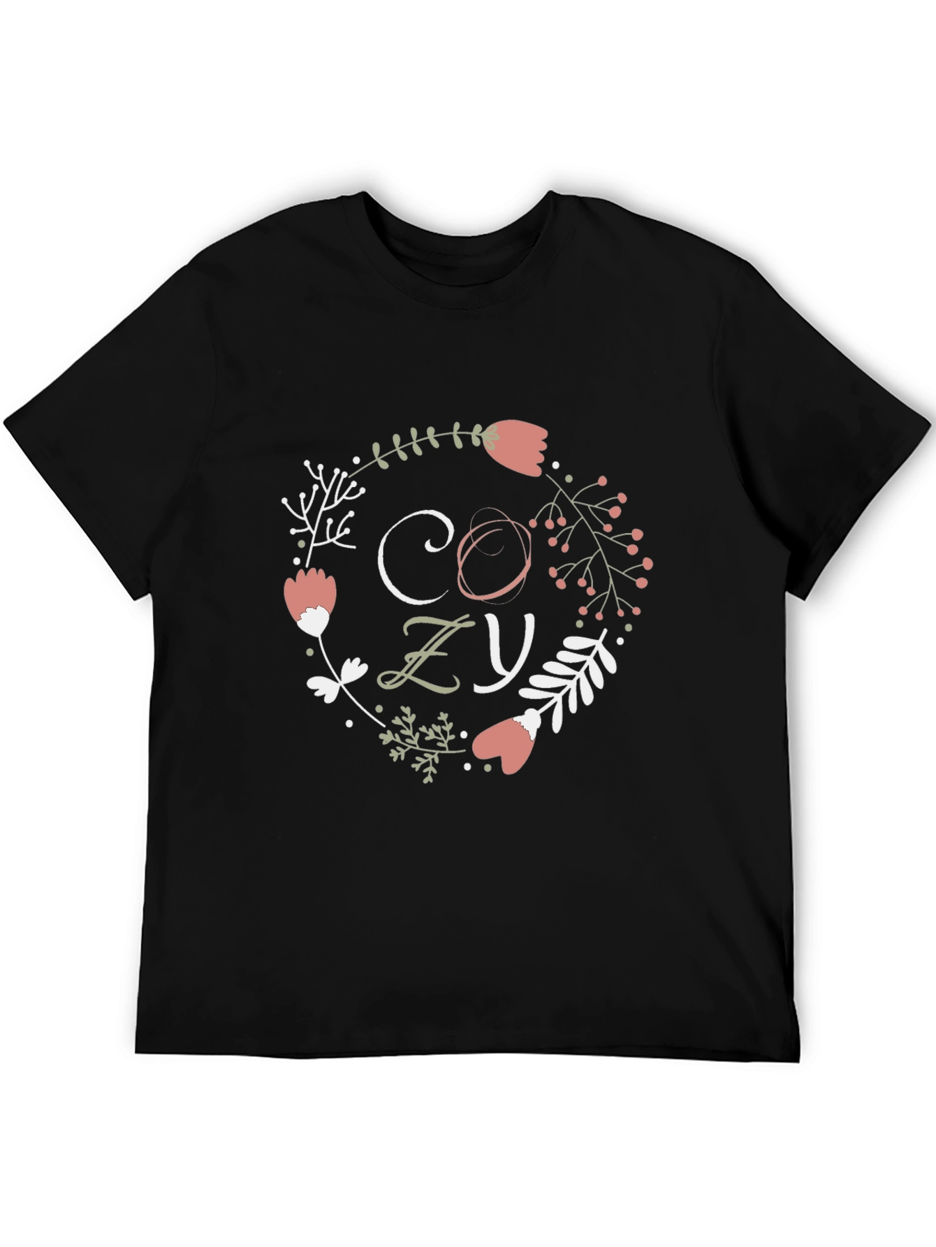 Cozy Floral Wreath Graphic Tee