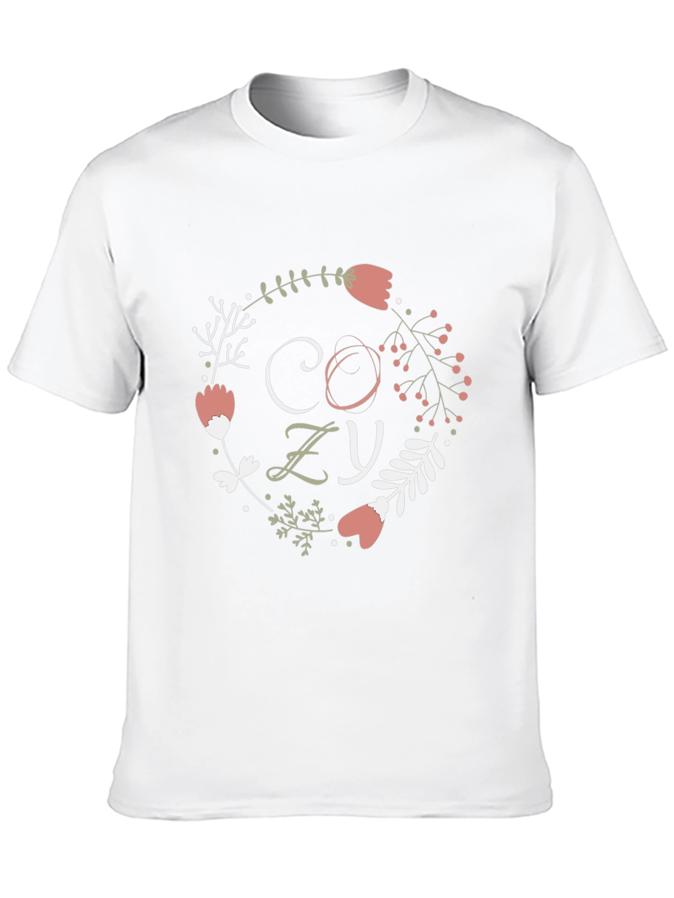 Cozy Floral Wreath Graphic Tee