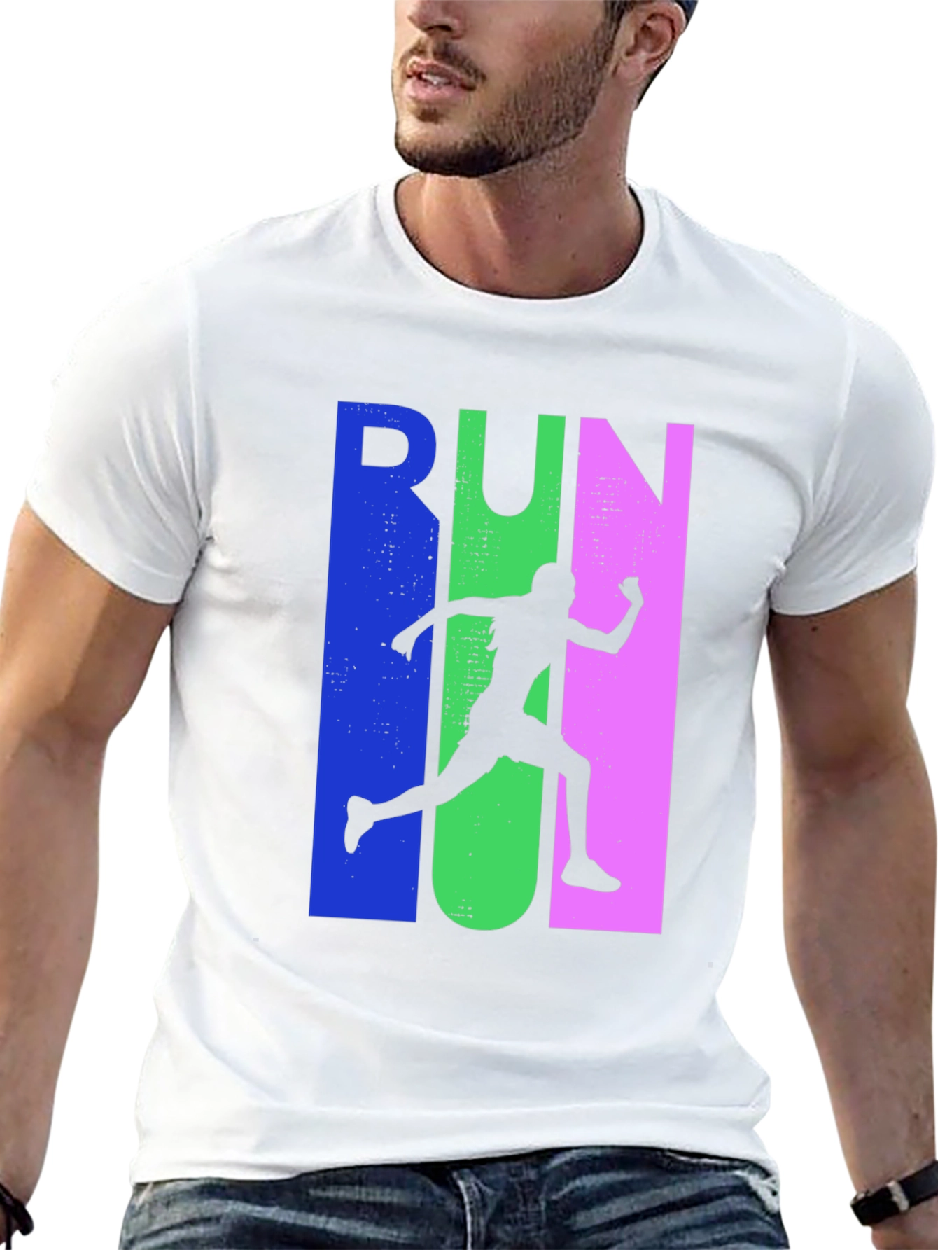 Run Silhouette Graphic Tee - Sporty Casual Style