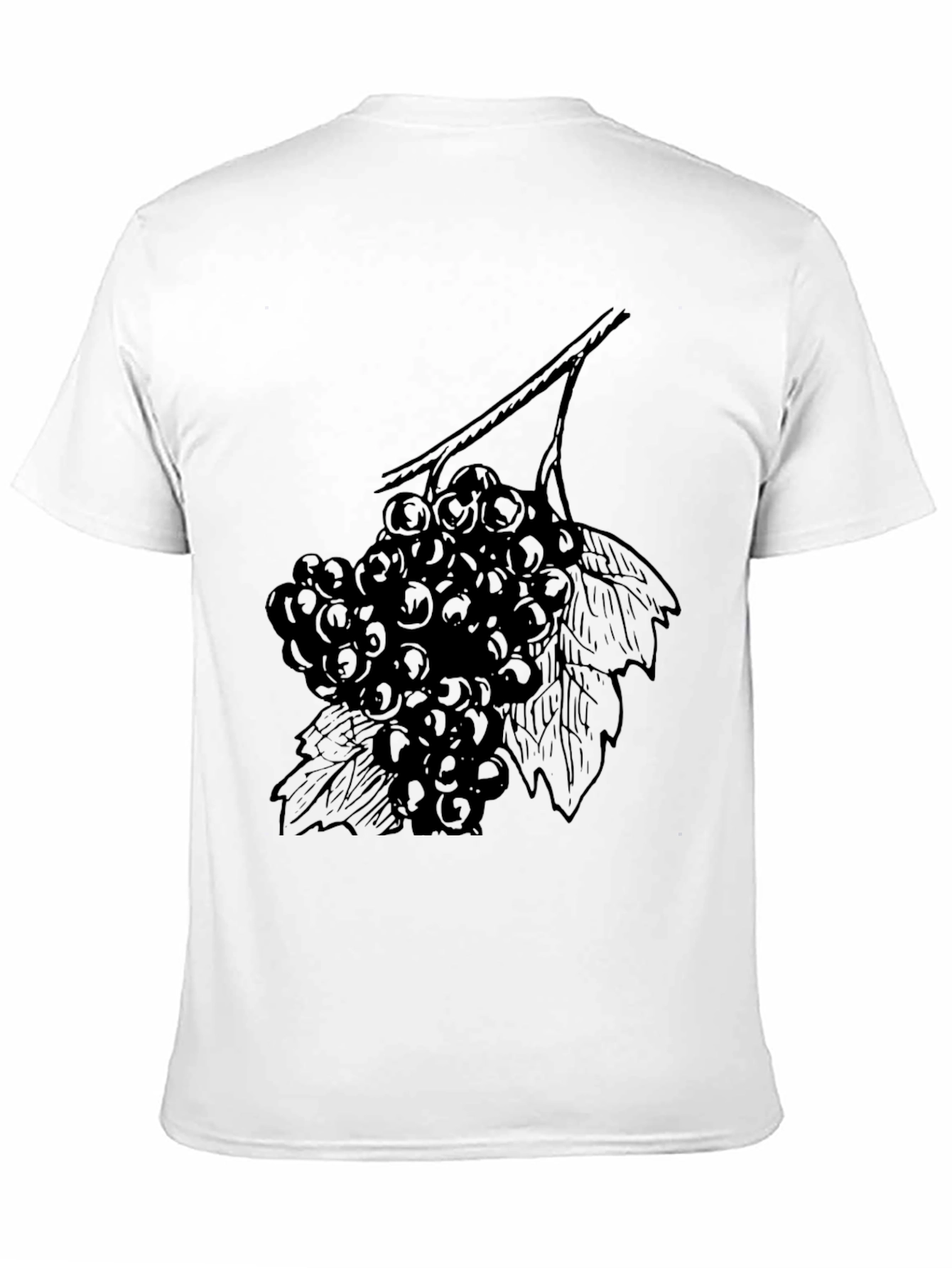 Black T-Shirt with Grape Vine Design
