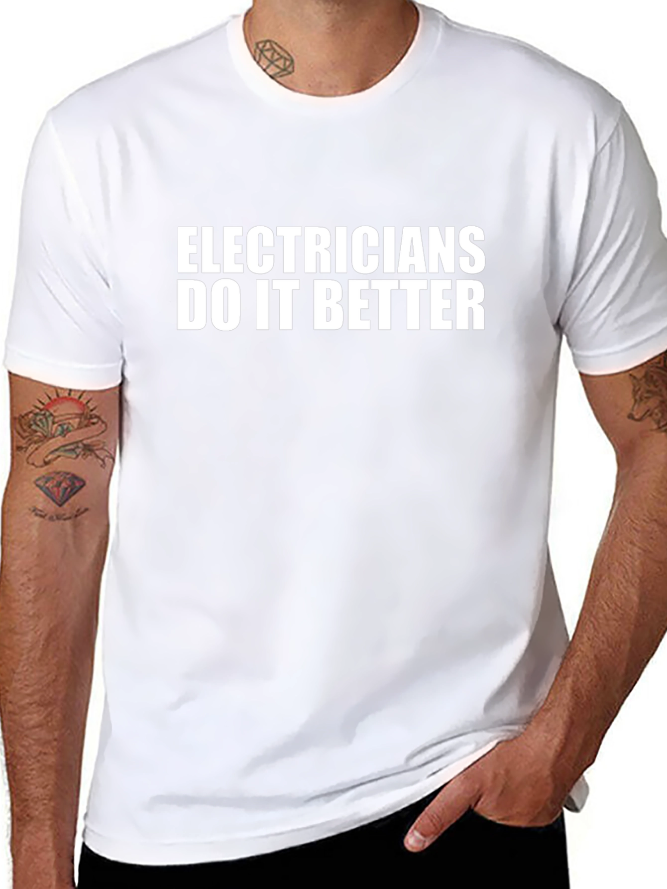 Electricians Do It Better Black T-Shirt