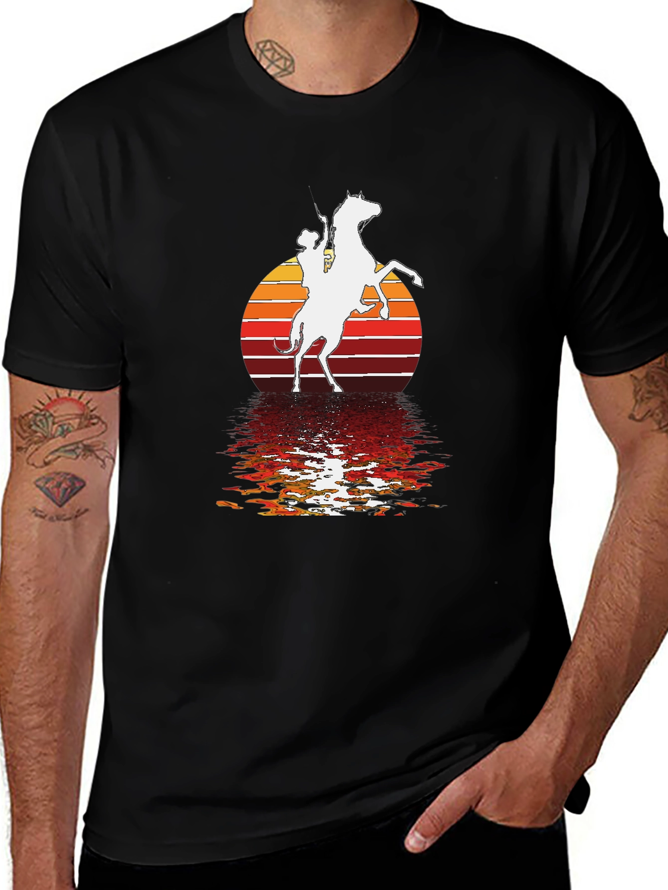 Western Rider Sunset Graphic Tee