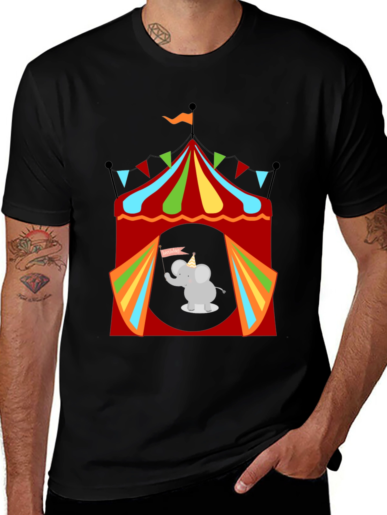 Circus Elephant Graphic Tee - Fun & Festive!