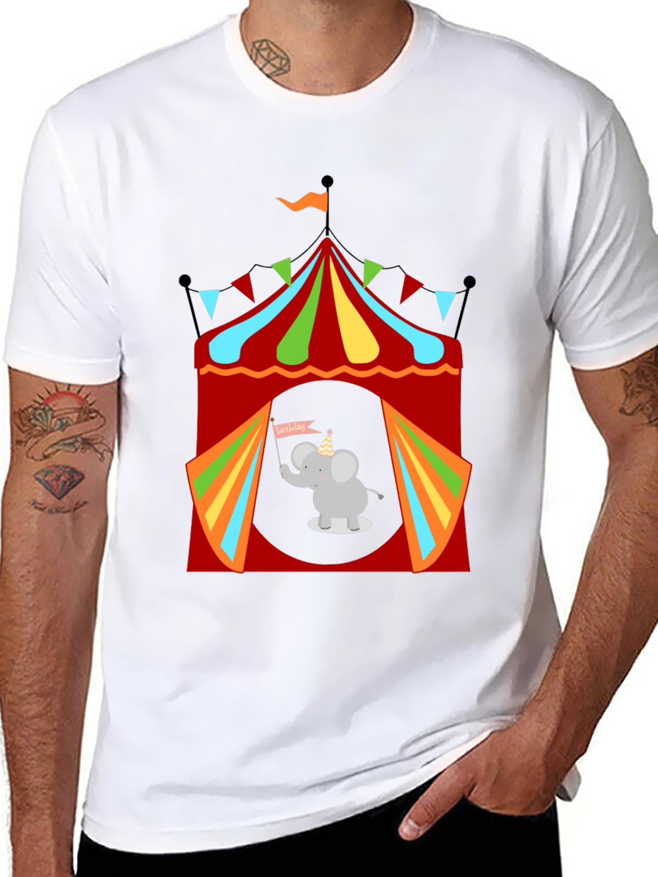 Circus Elephant Graphic Tee - Fun & Festive!