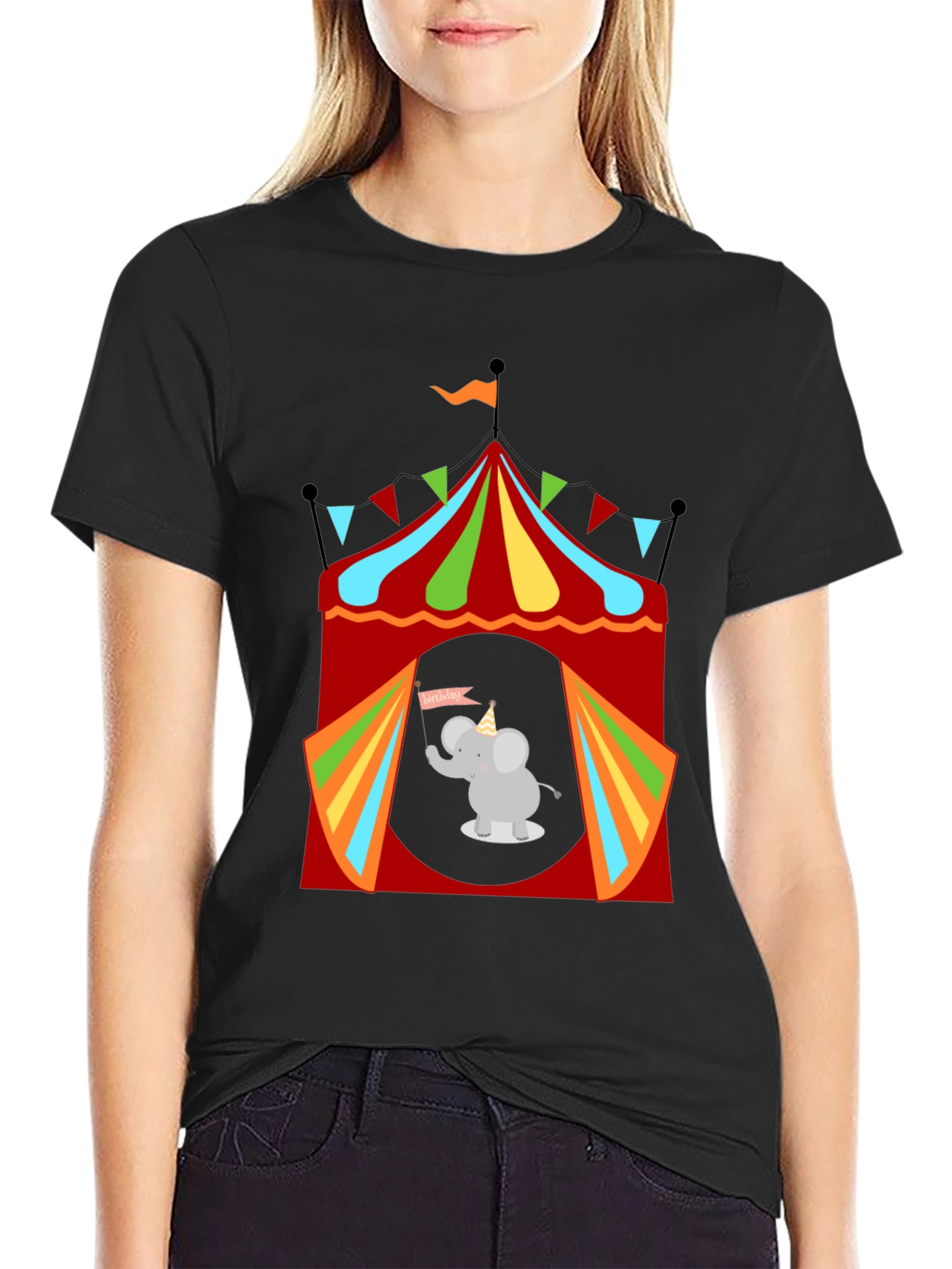 Circus Elephant Graphic Tee - Fun & Festive!