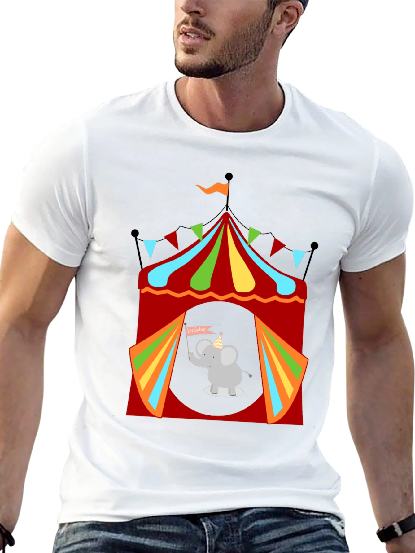 Circus Elephant Graphic Tee - Fun & Festive!