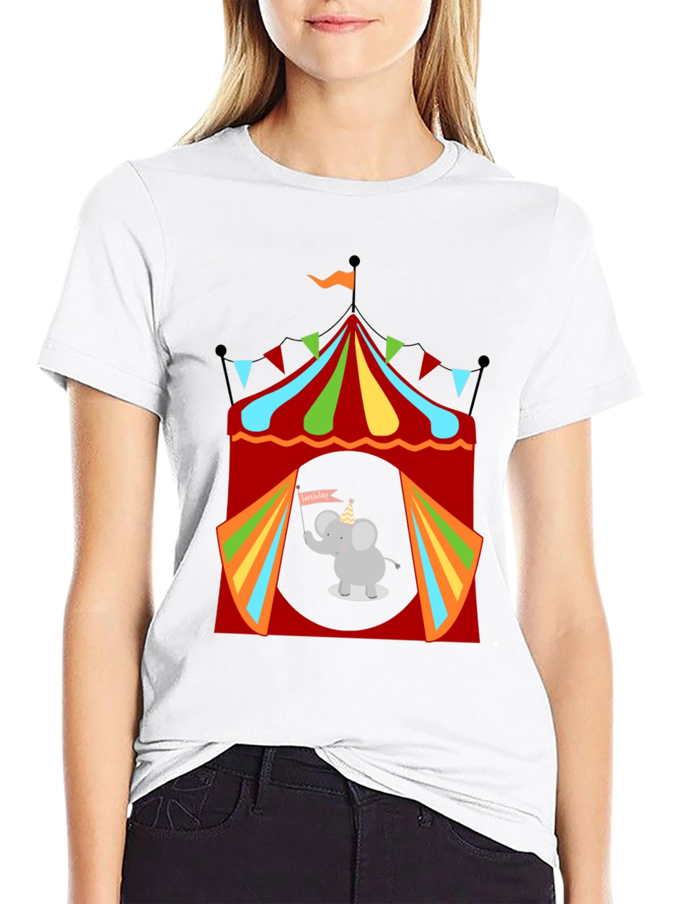 Circus Elephant Graphic Tee - Fun & Festive!