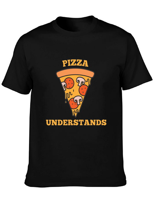 Pizza Understands Graphic Tee - Black T-Shirt