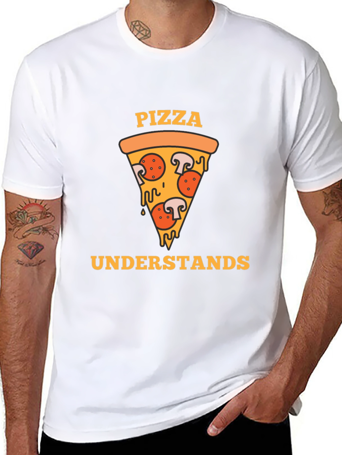 Pizza Understands Graphic Tee - Black T-Shirt