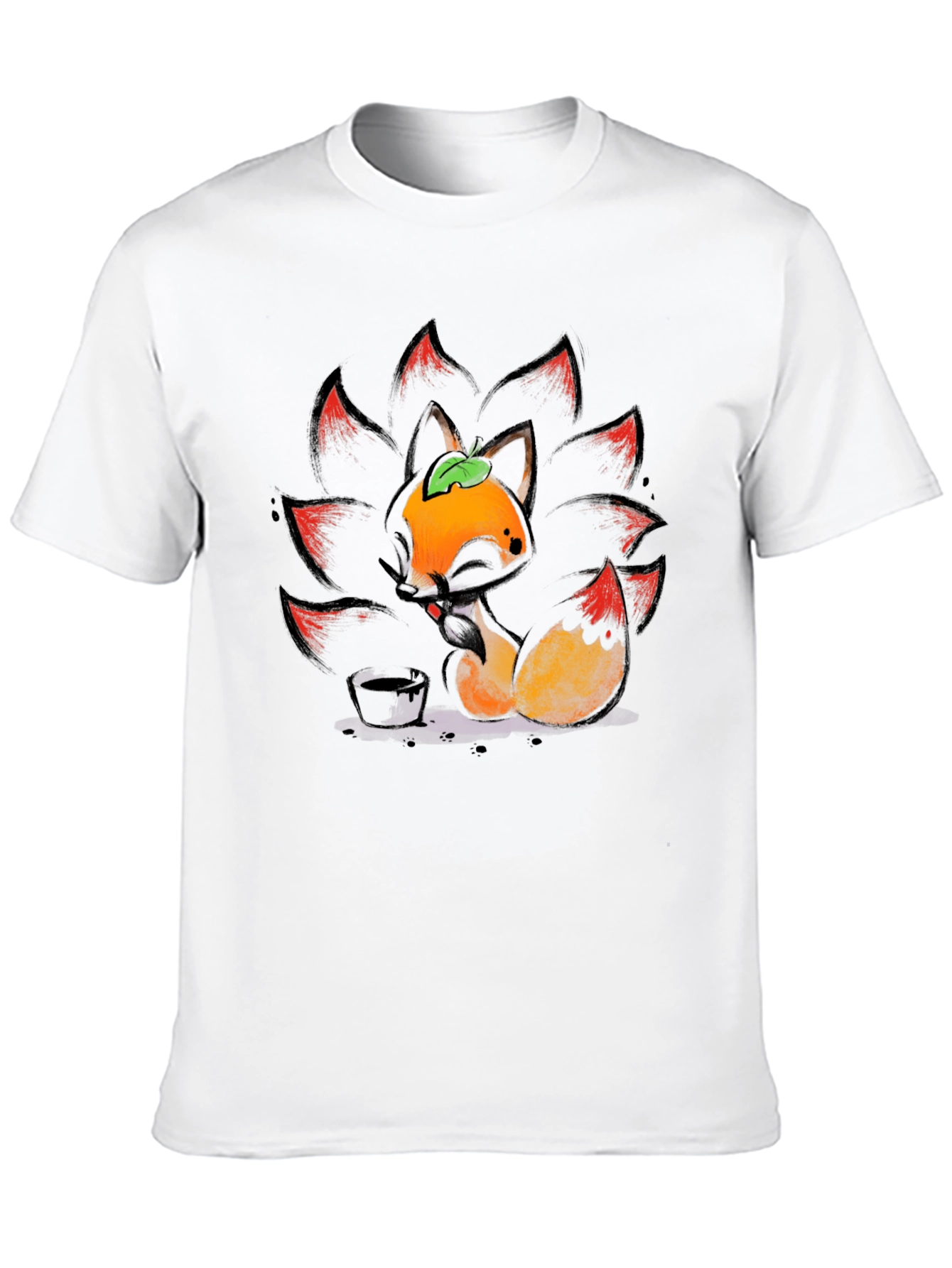 Cute Orange Fox T-Shirt - Nine Tails Design