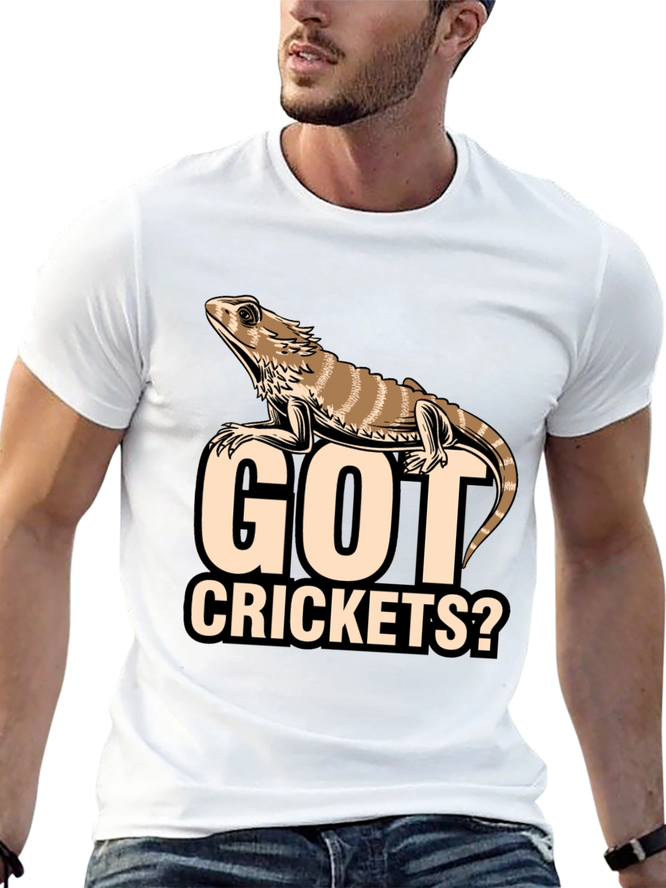 Got Crickets? Funny Bearded Dragon Lizard Pet Owner T-Shirt