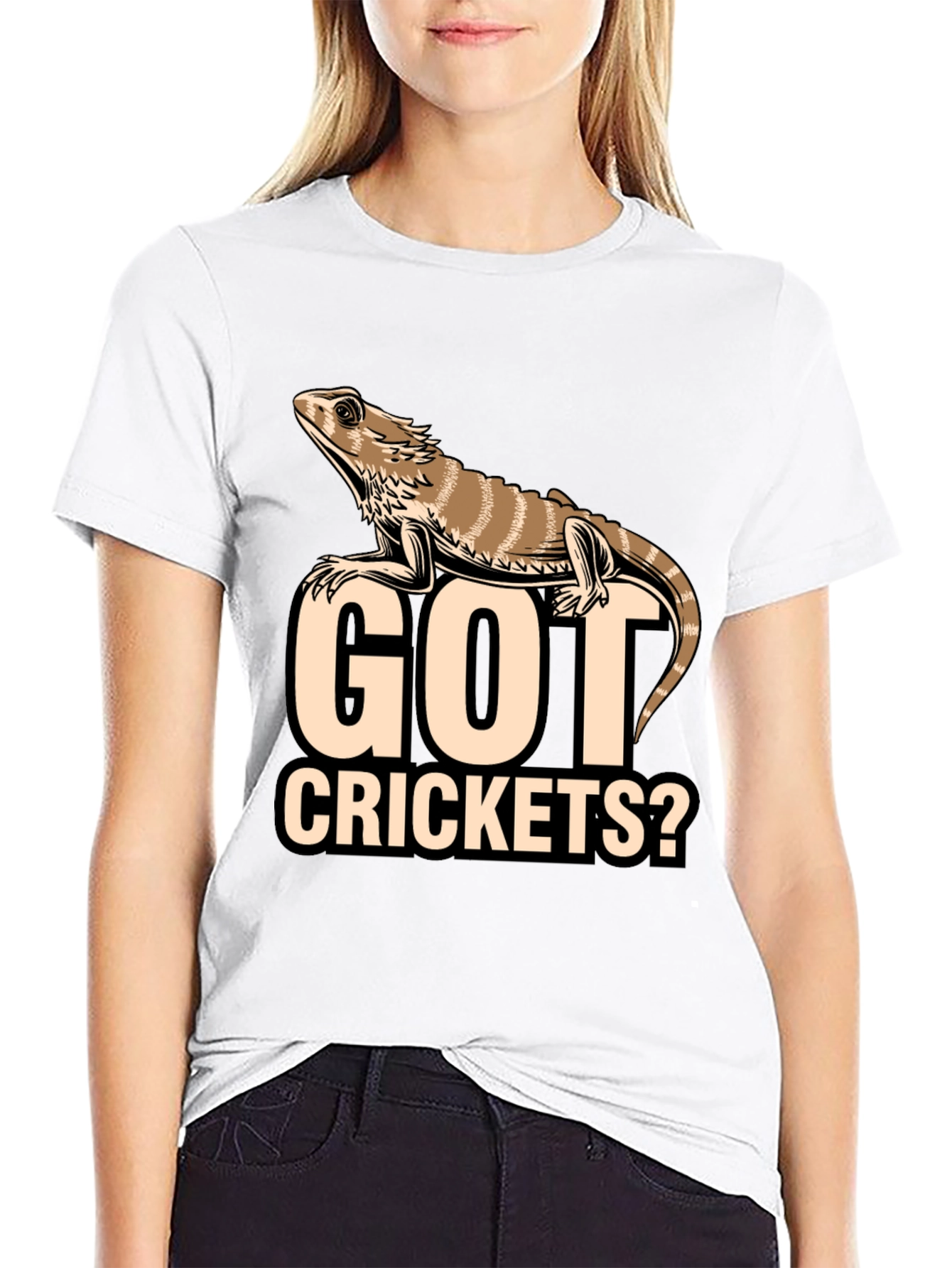 Got Crickets? Funny Bearded Dragon Lizard Pet Owner T-Shirt