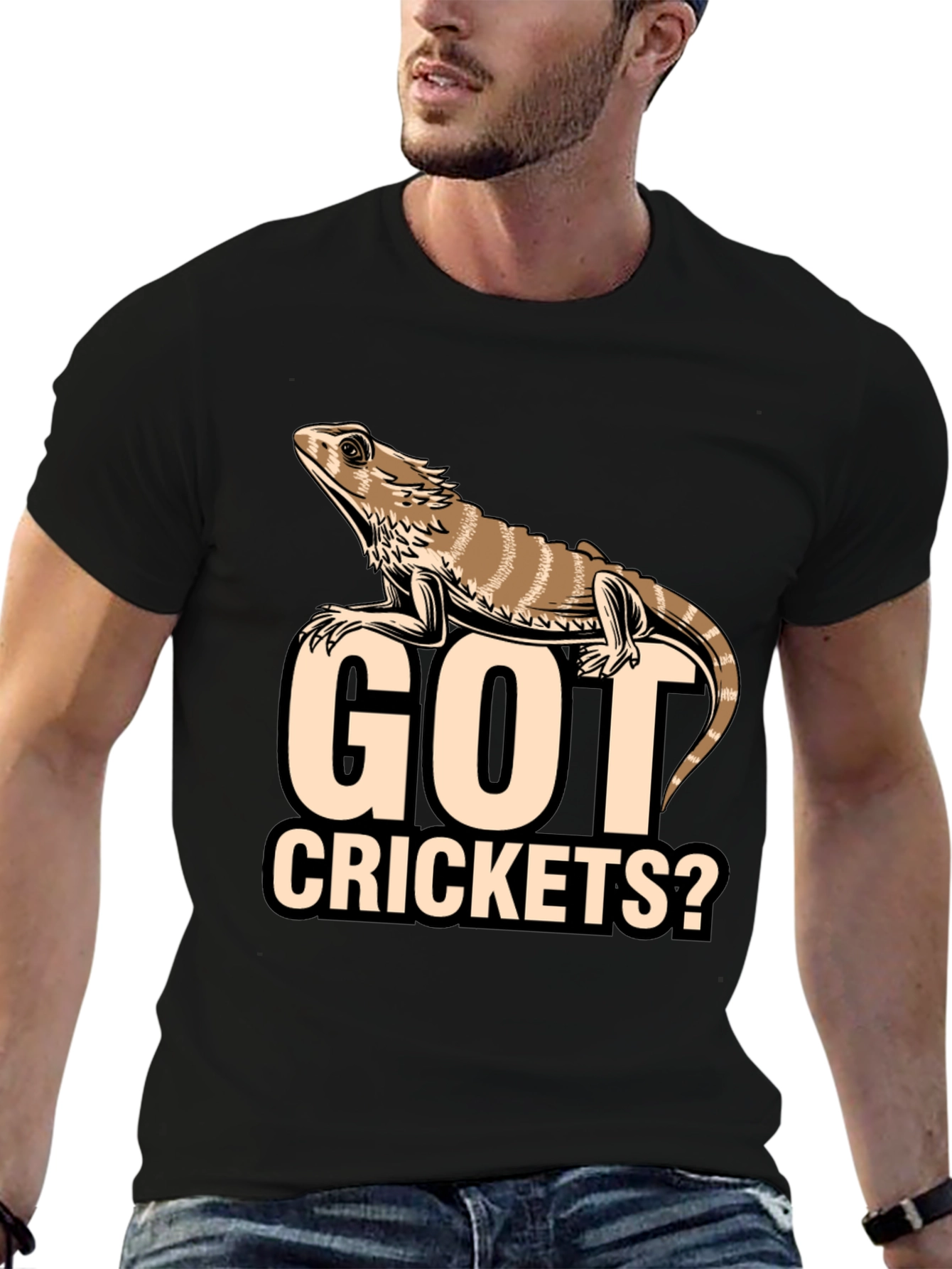 Got Crickets? Funny Bearded Dragon Lizard Pet Owner T-Shirt