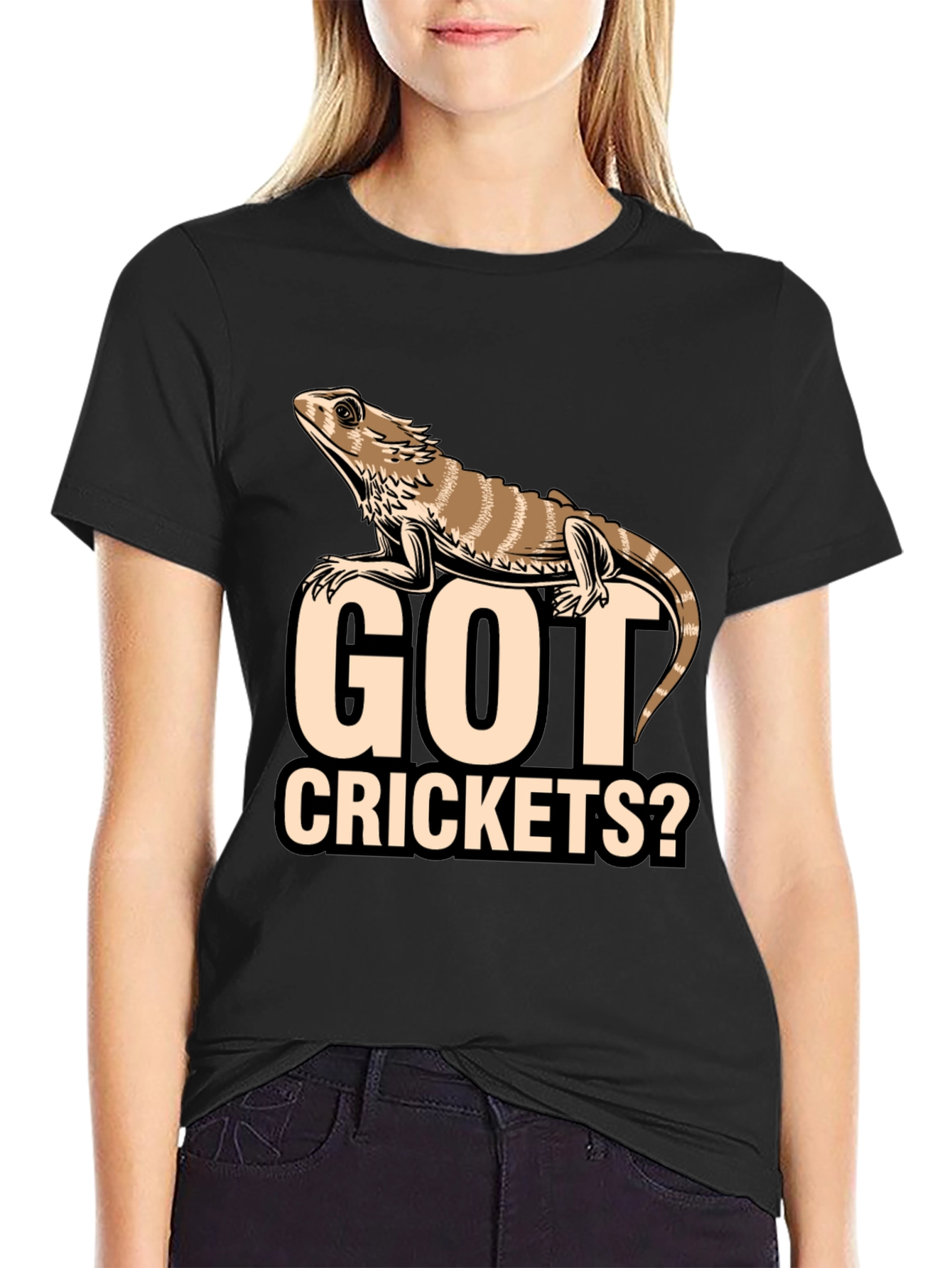 Got Crickets? Funny Bearded Dragon Lizard Pet Owner T-Shirt