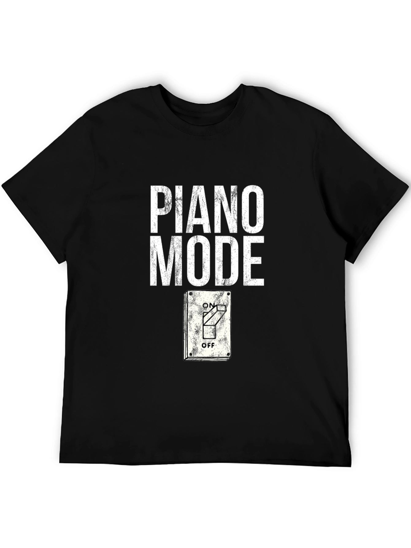 Piano Mode On/Off Graphic Tee - Music Lover T-Shirt
