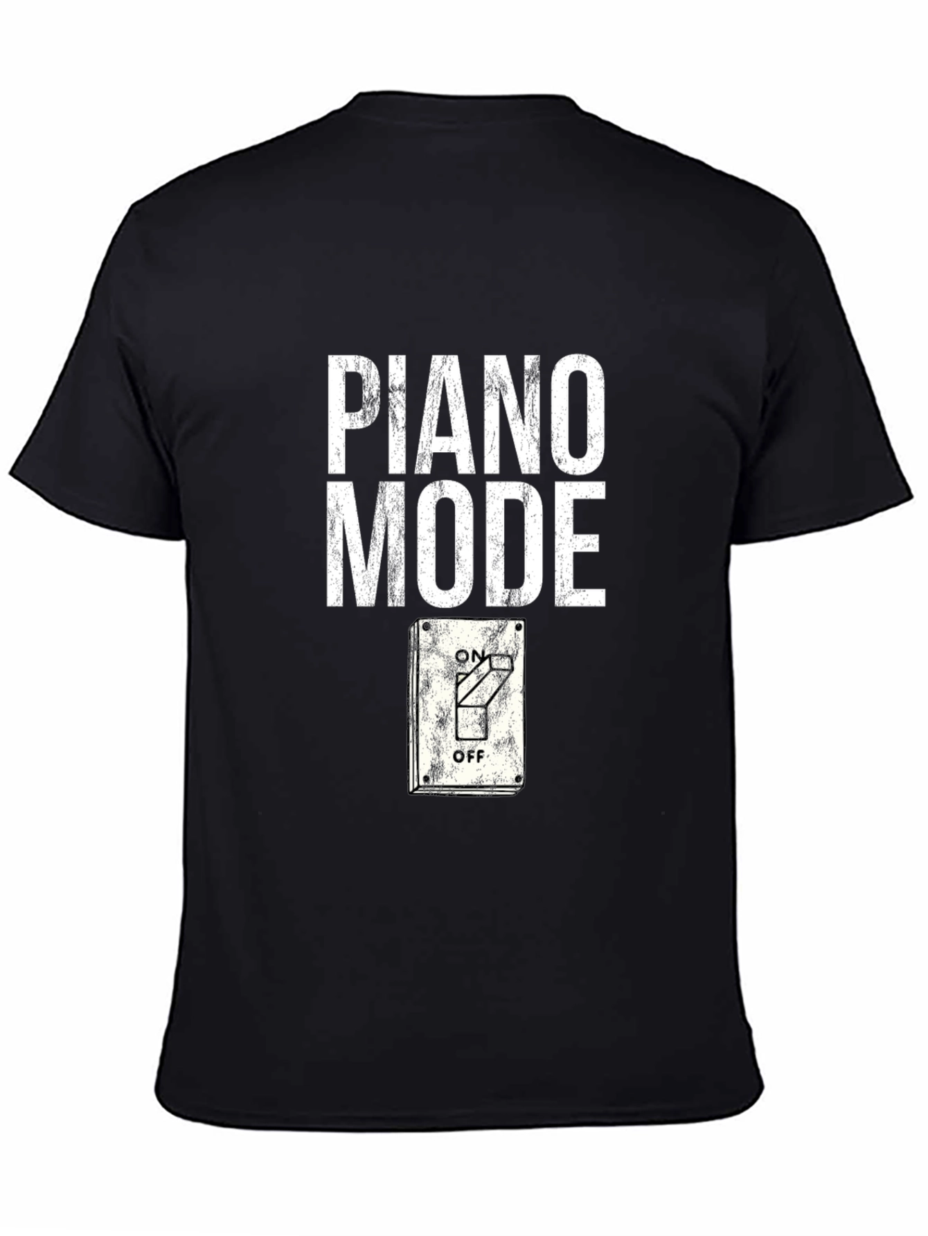 Piano Mode On/Off Graphic Tee - Music Lover T-Shirt