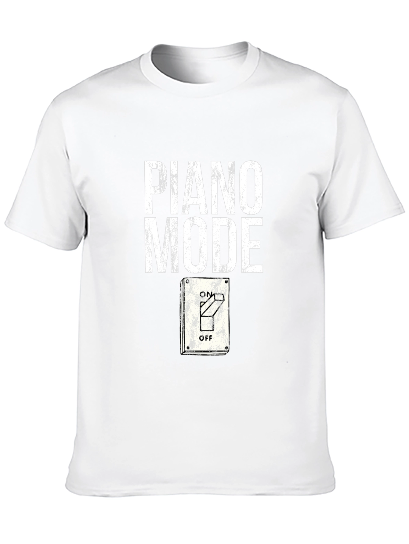 Piano Mode On/Off Graphic Tee - Music Lover T-Shirt