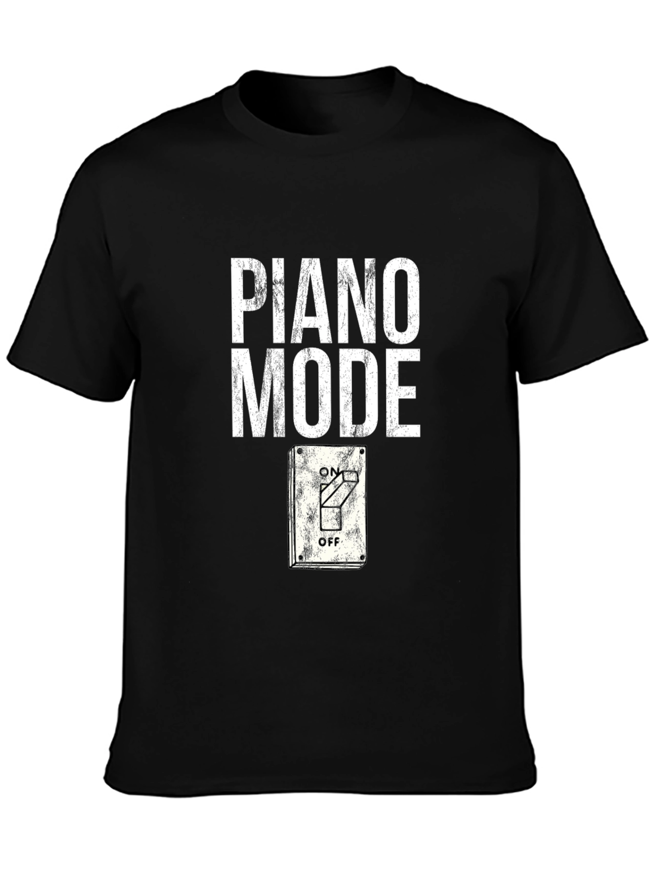Piano Mode On/Off Graphic Tee - Music Lover T-Shirt