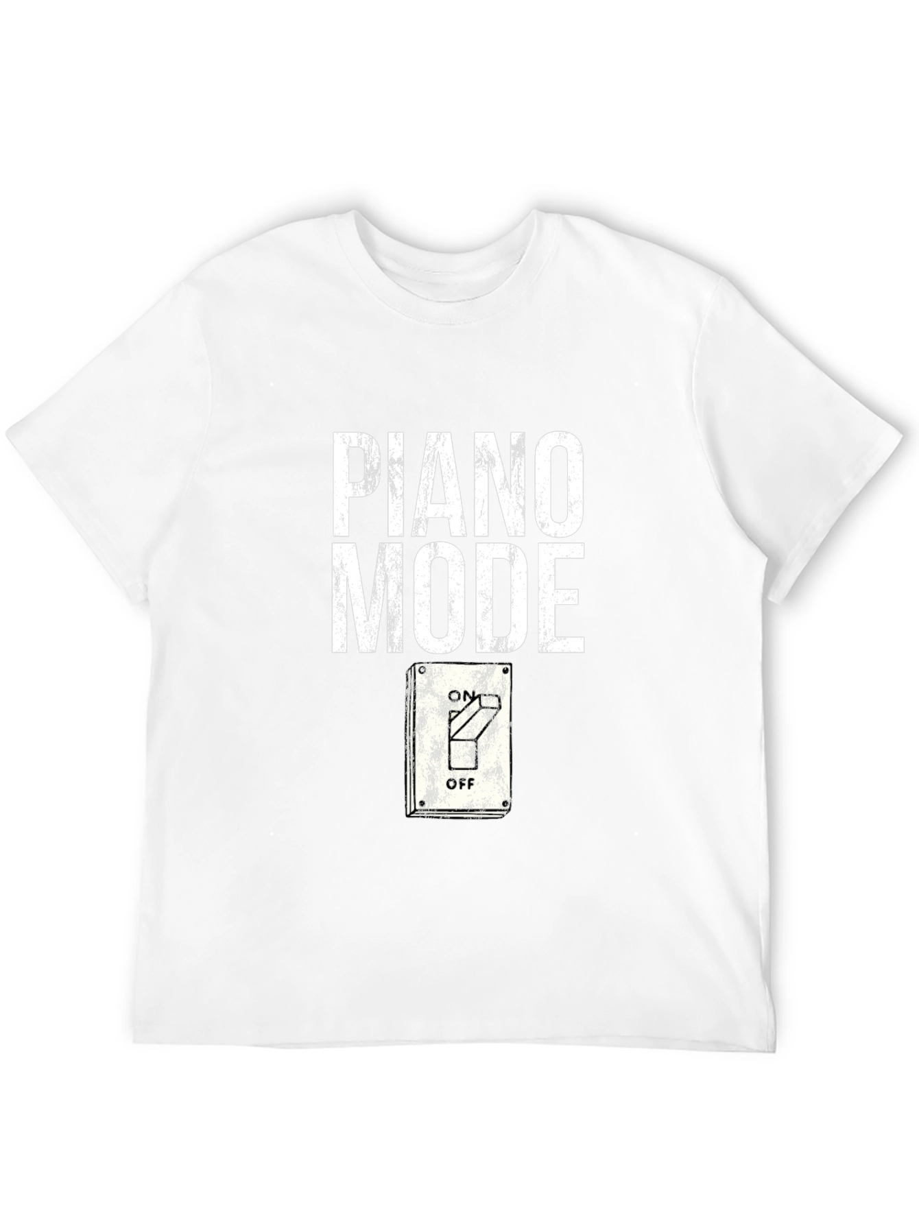 Piano Mode On/Off Graphic Tee - Music Lover T-Shirt