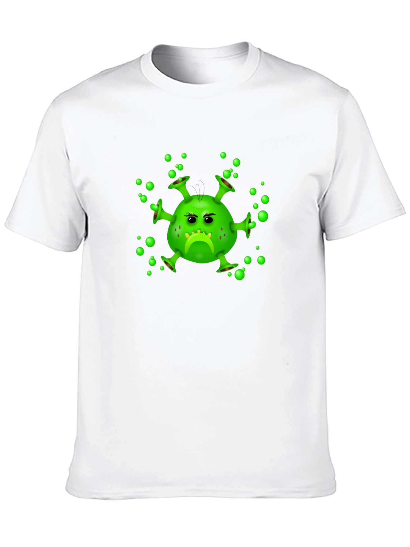 Funny Grumpy Virus Graphic Black T-Shirt