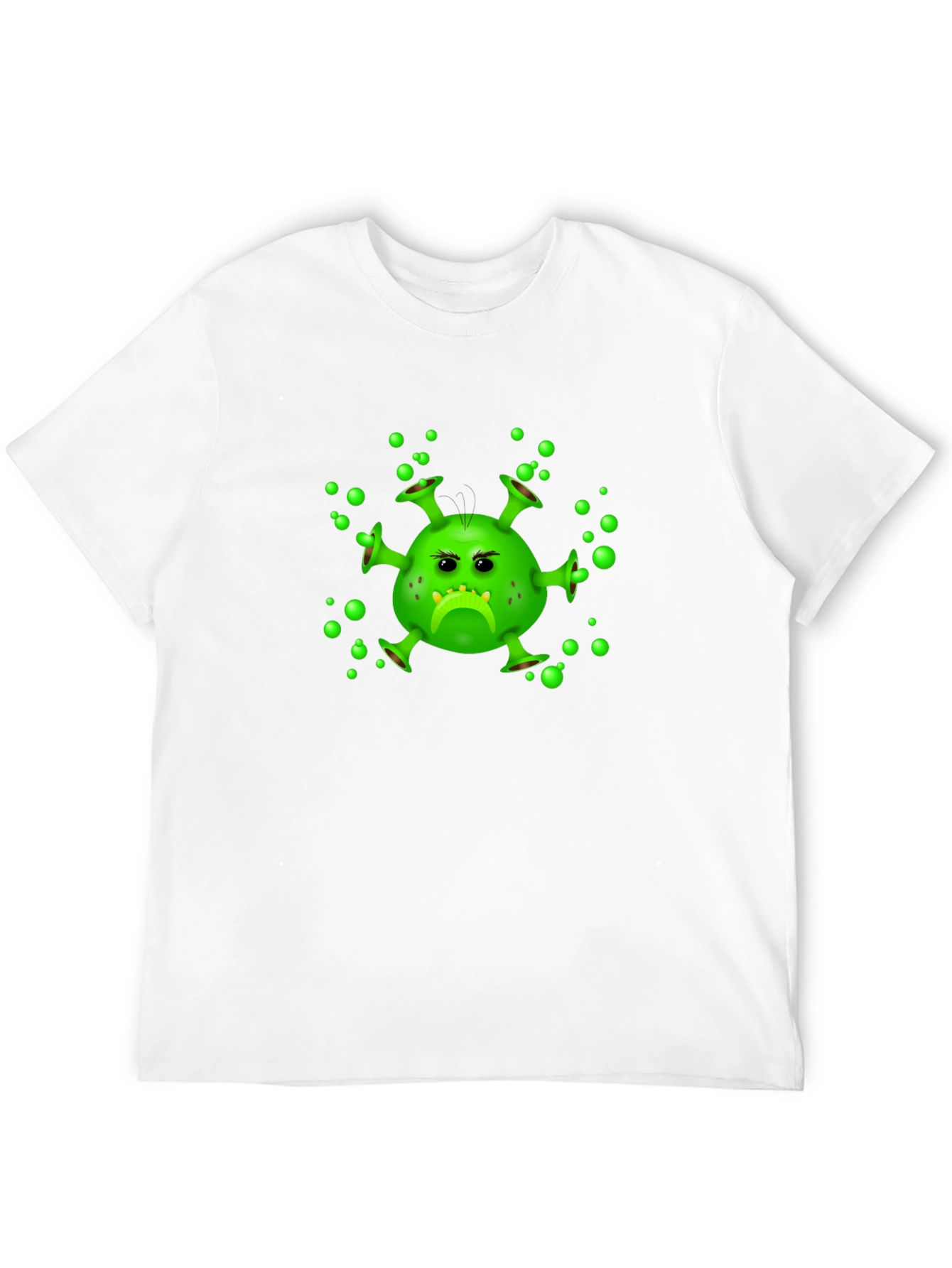 Funny Grumpy Virus Graphic Black T-Shirt