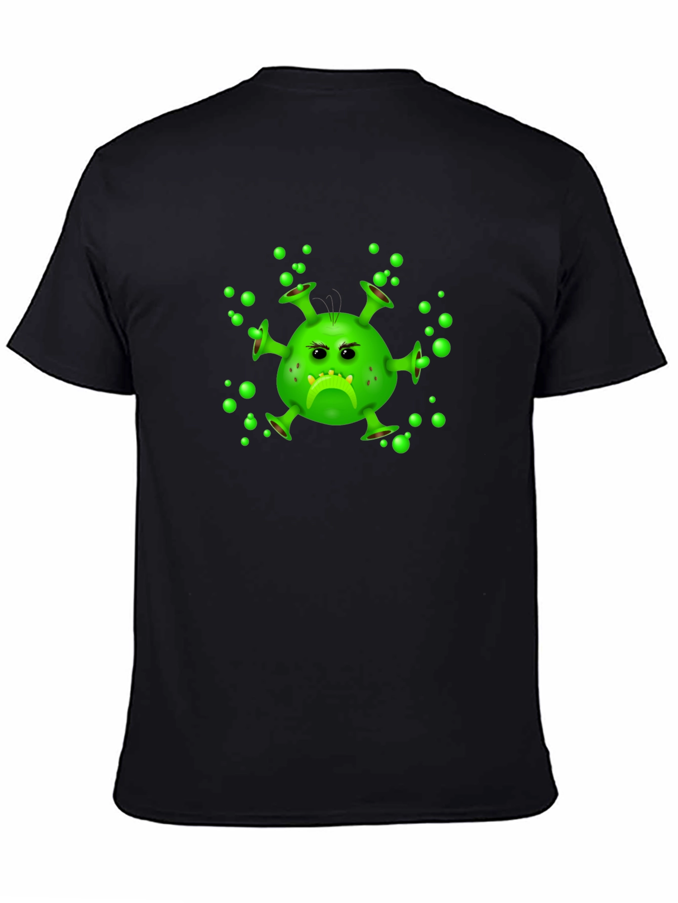 Funny Grumpy Virus Graphic Black T-Shirt