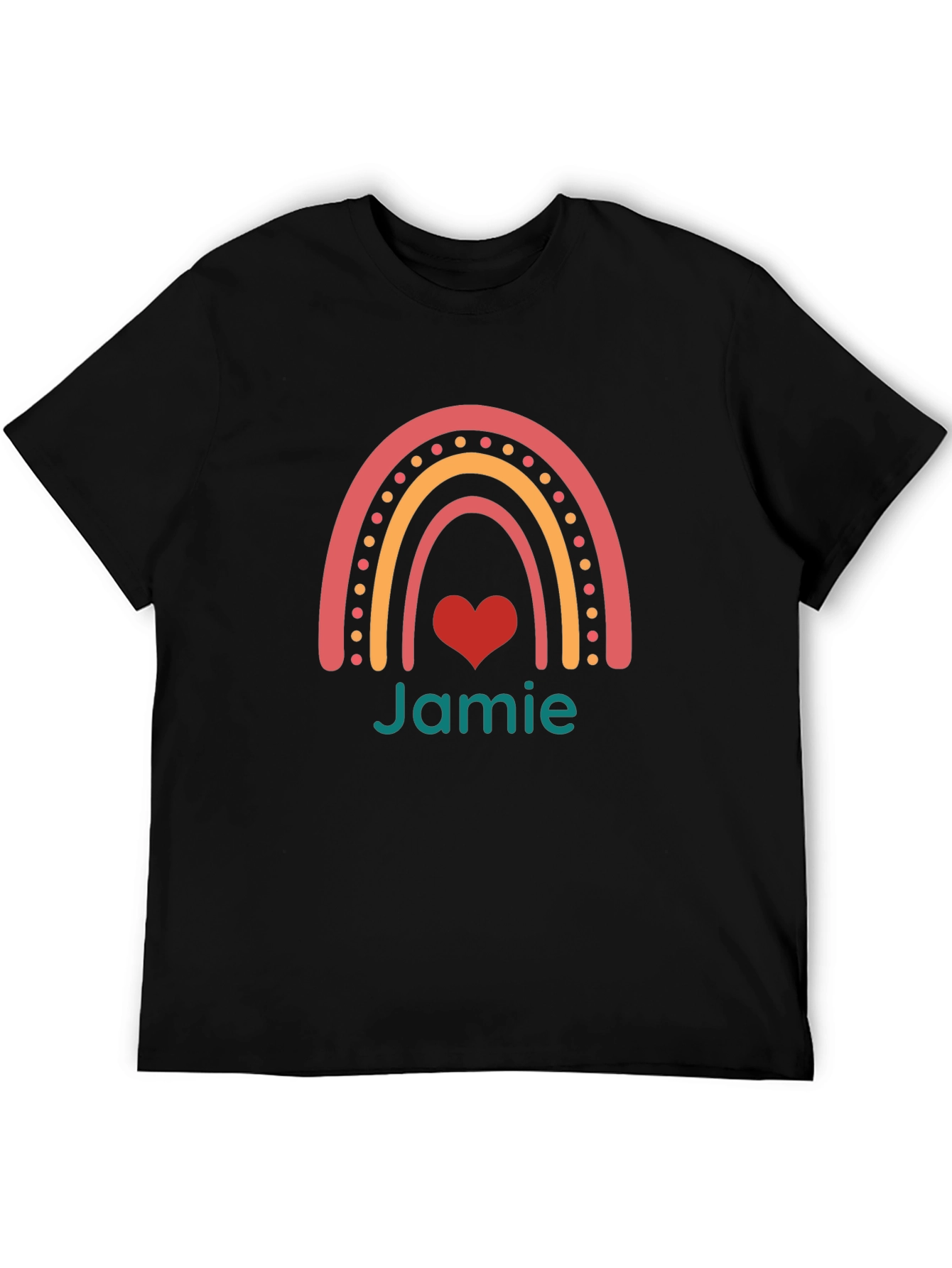 Heart Rainbow Personalized T-Shirt - Jamie