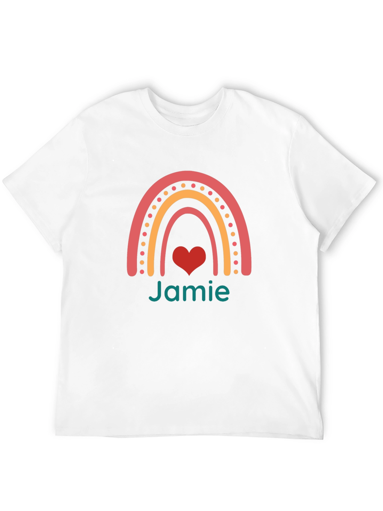 Heart Rainbow Personalized T-Shirt - Jamie
