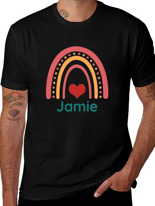 Heart Rainbow Personalized T-Shirt - Jamie