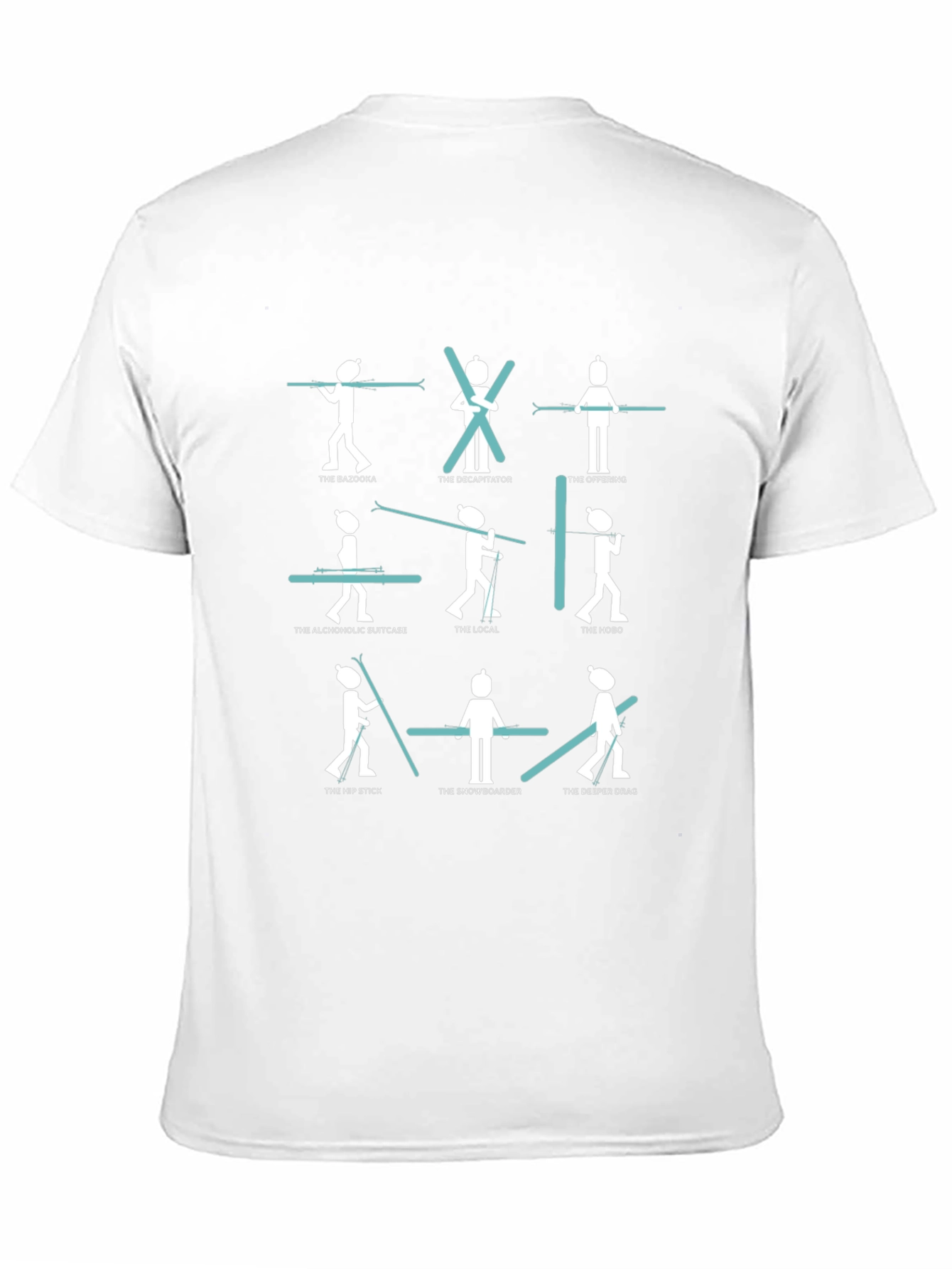 Funny Skiing T-Shirt - 9 Ski Styles Graphic Tee