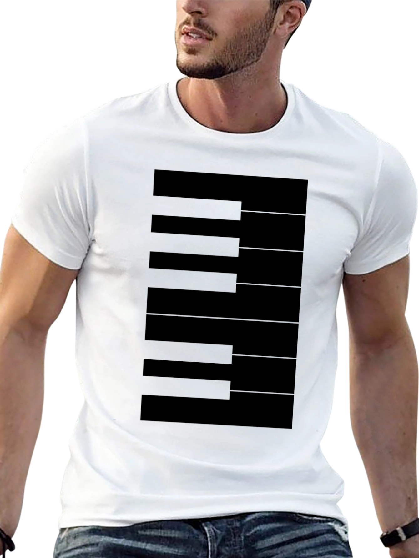 Piano Keys Graphic Black T-Shirt
