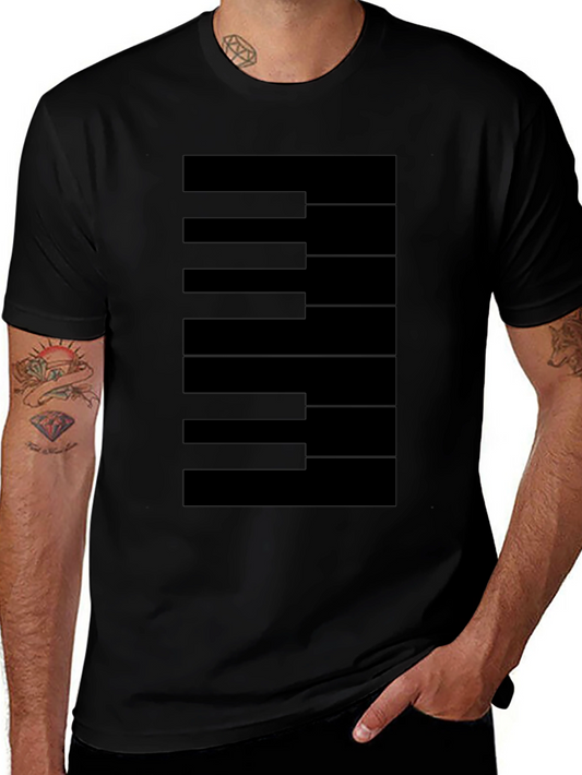 Piano Keys Graphic Black T-Shirt