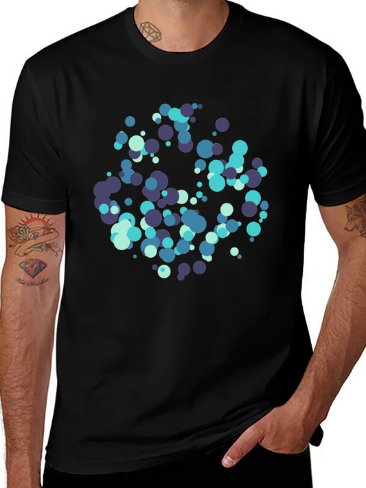 Modern Circles Graphic Black T-Shirt