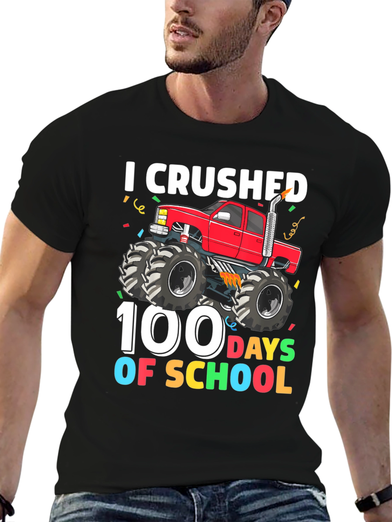 I Crushed 100 Days Of School Monster Truck Tee