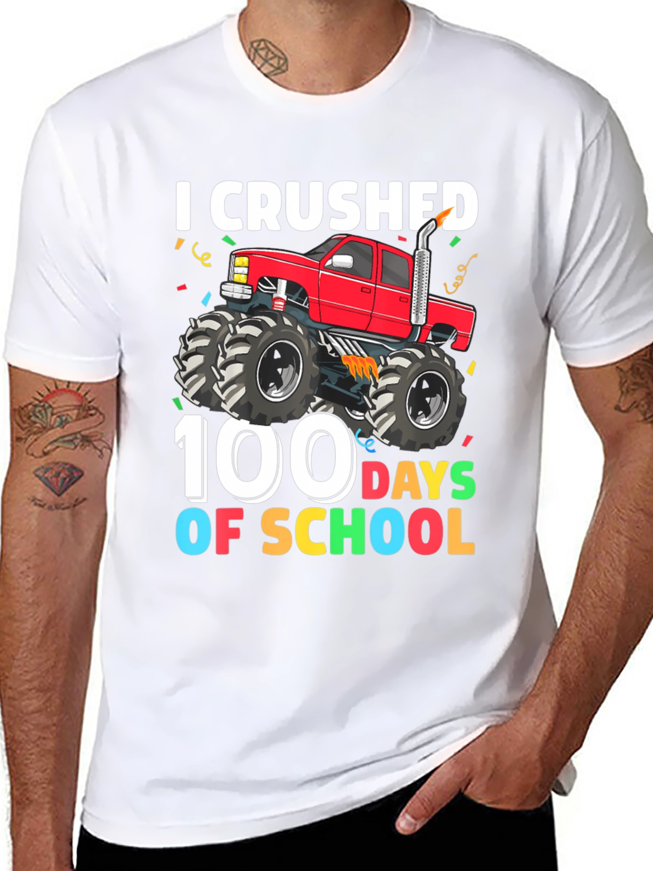 I Crushed 100 Days Of School Monster Truck Tee