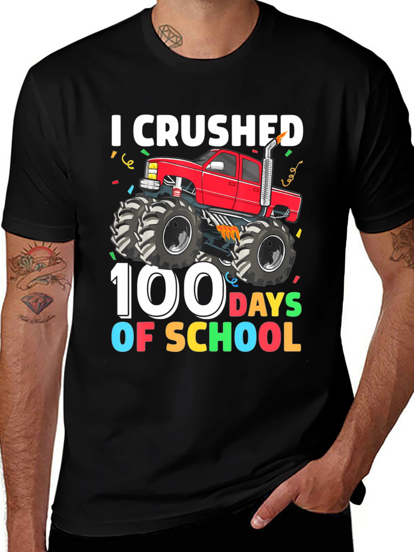 I Crushed 100 Days Of School Monster Truck Tee