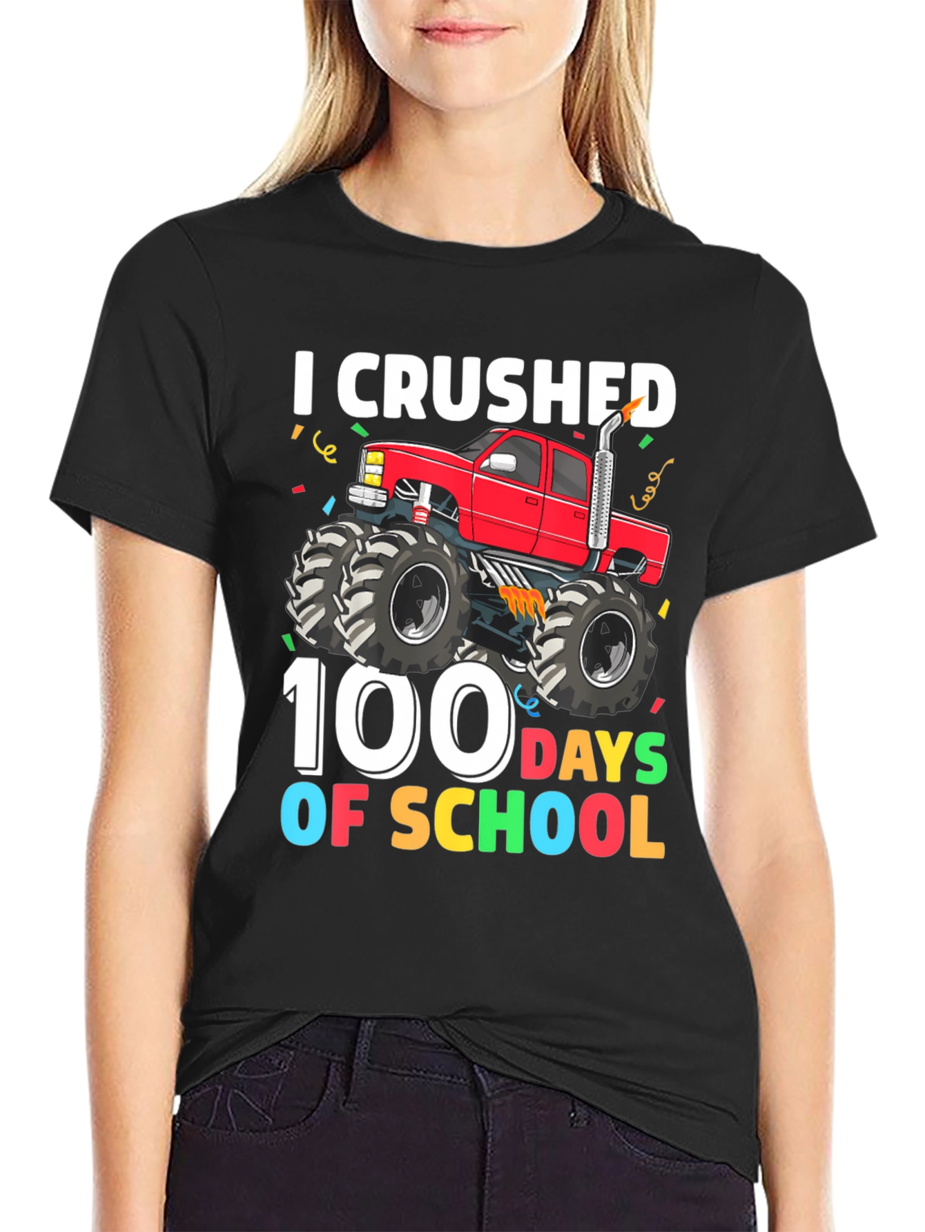 I Crushed 100 Days Of School Monster Truck Tee