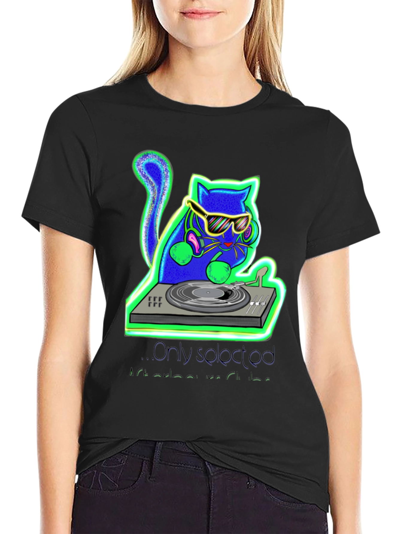 DJ Cat Graphic Tee - Music Lovers T-Shirt