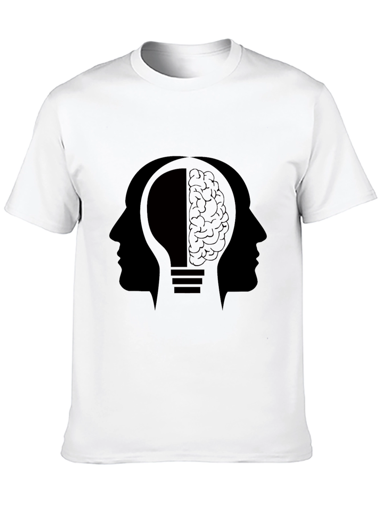 Brain Power T-Shirt - Lightbulb Silhouette Graphic Tee