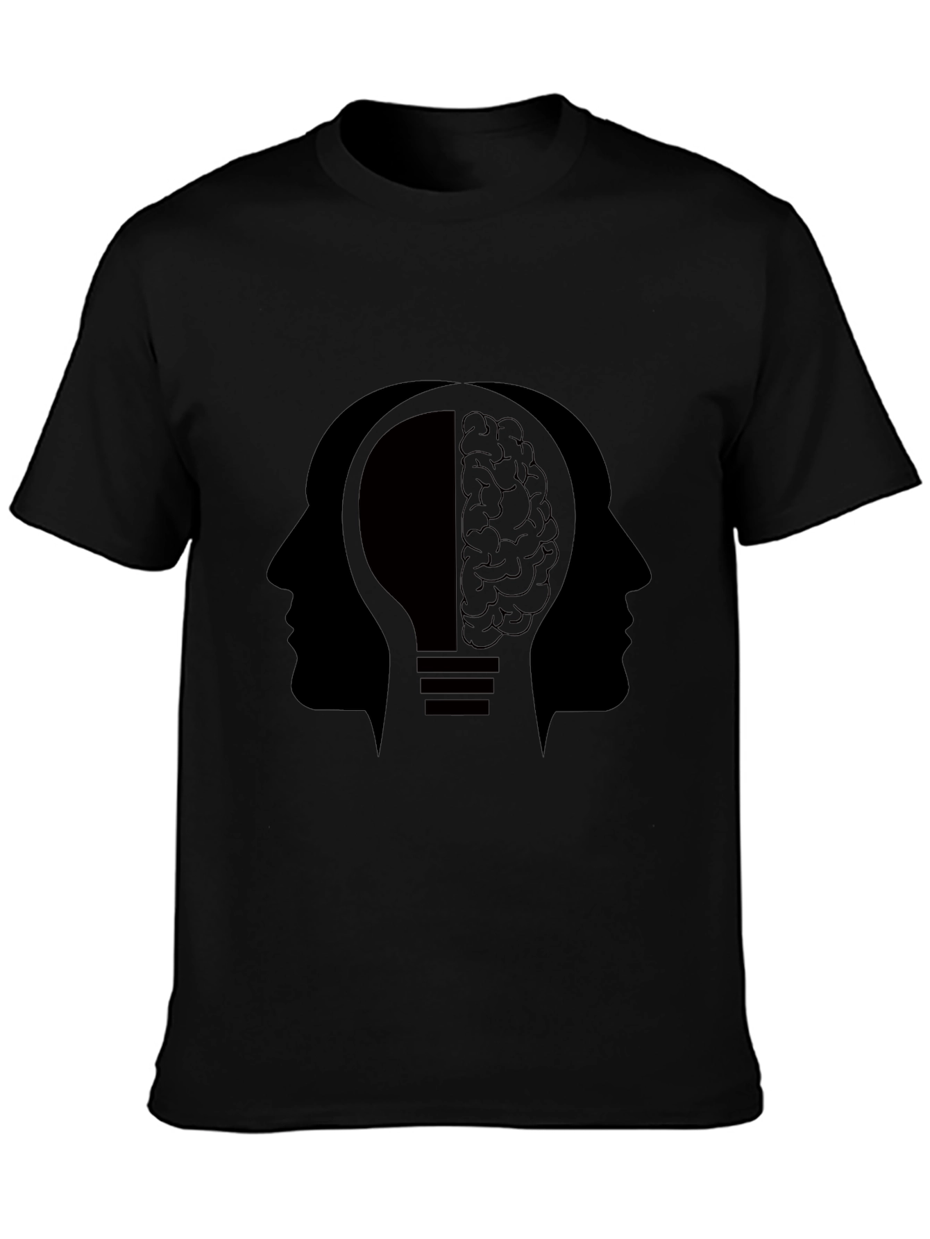 Brain Power T-Shirt - Lightbulb Silhouette Graphic Tee