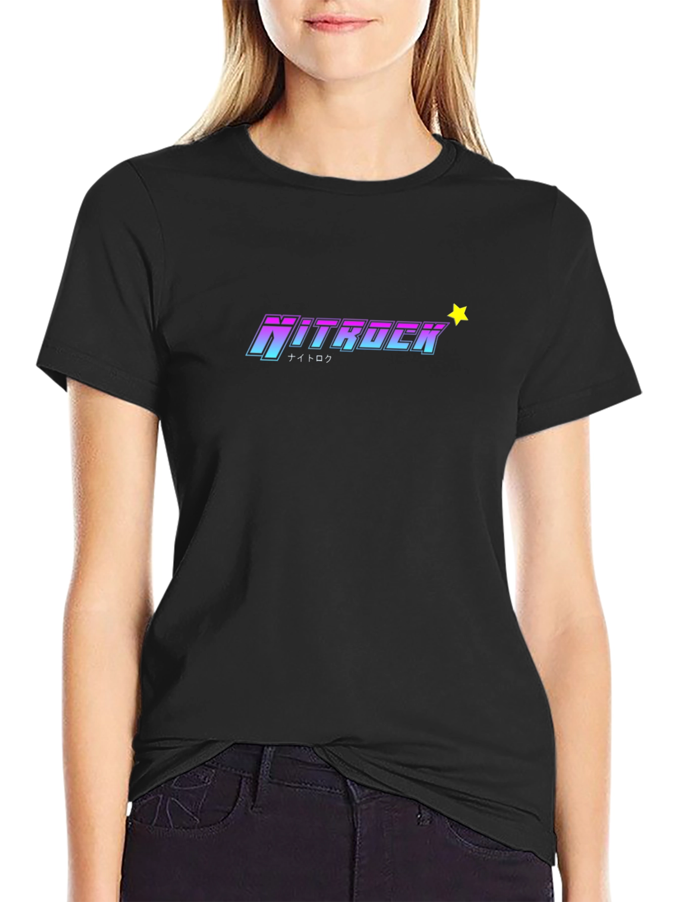 Nitrock Graphic Tee - Trendy Black T-Shirt