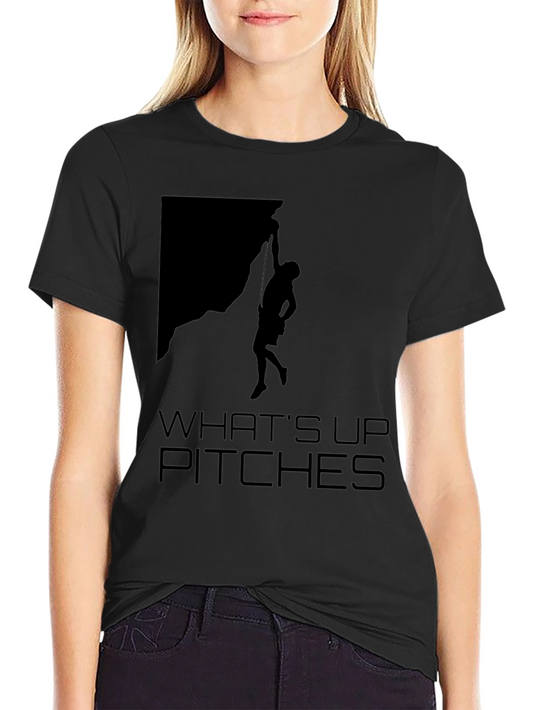 Whats Up Pitches Black T-Shirt - Rock Climbing Graphic Tee