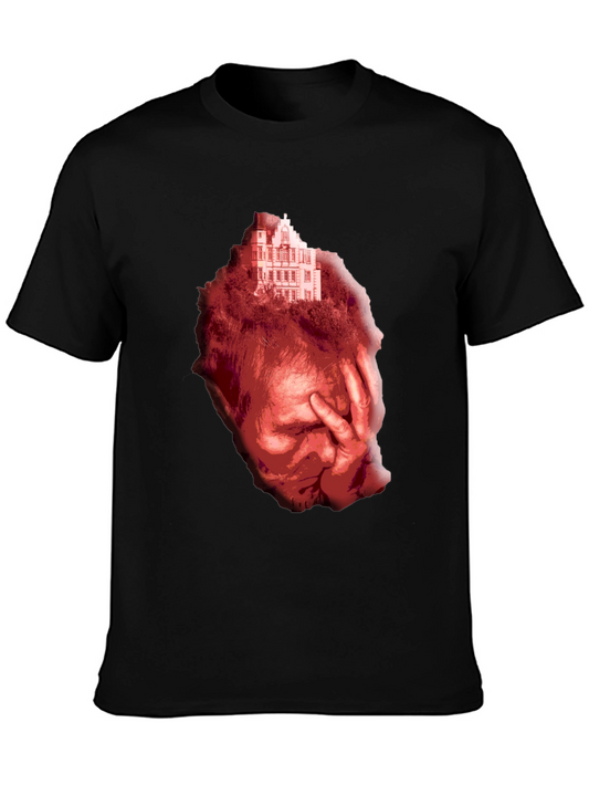 Distressed Graphic Print Tee - Unisex Black T-Shirt