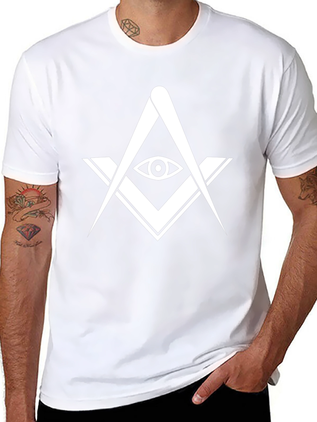 Masonic Symbol Graphic T-Shirt - Black