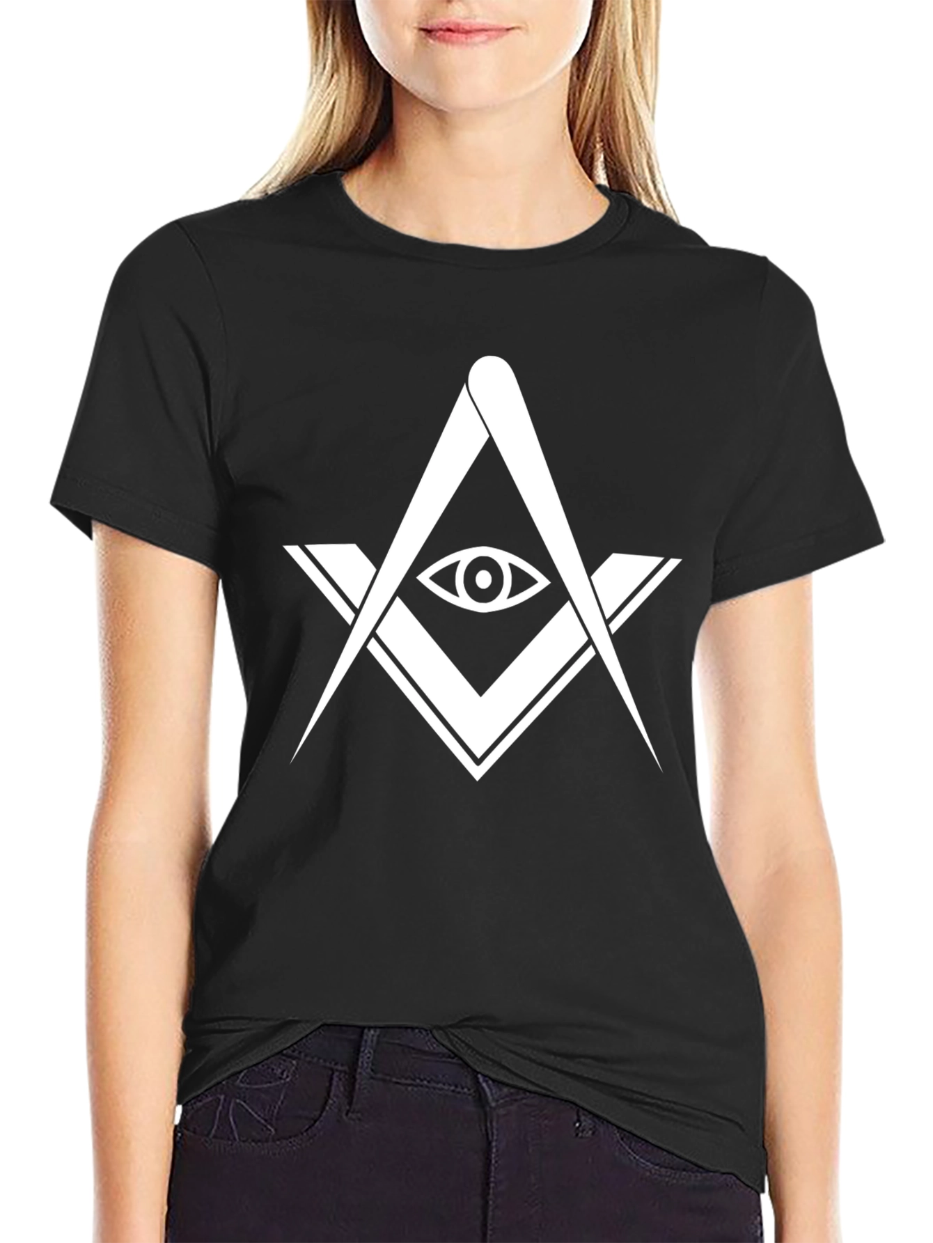 Masonic Symbol Graphic T-Shirt - Black