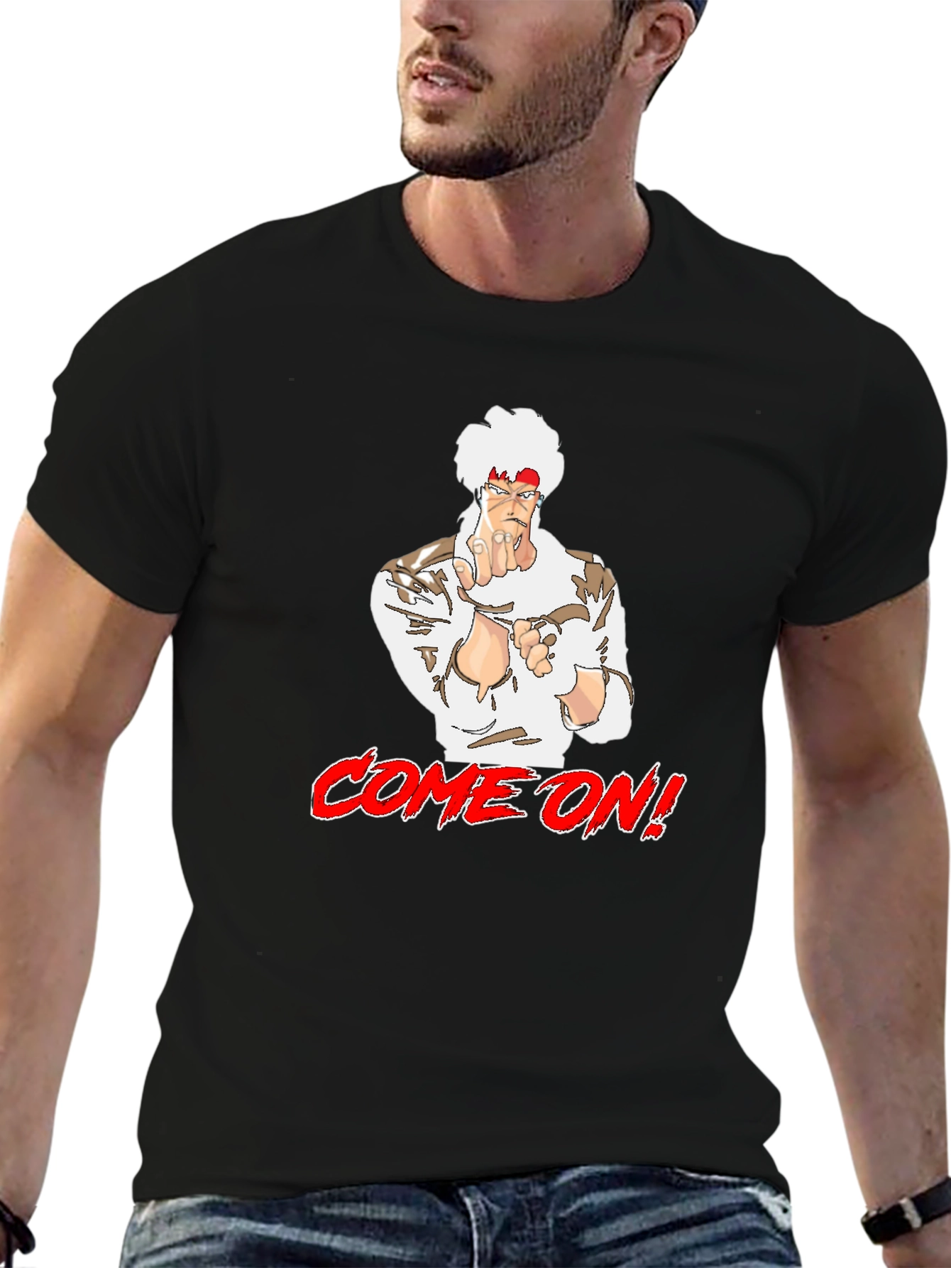Retro Anime Style Graphic Tee - Come On!
