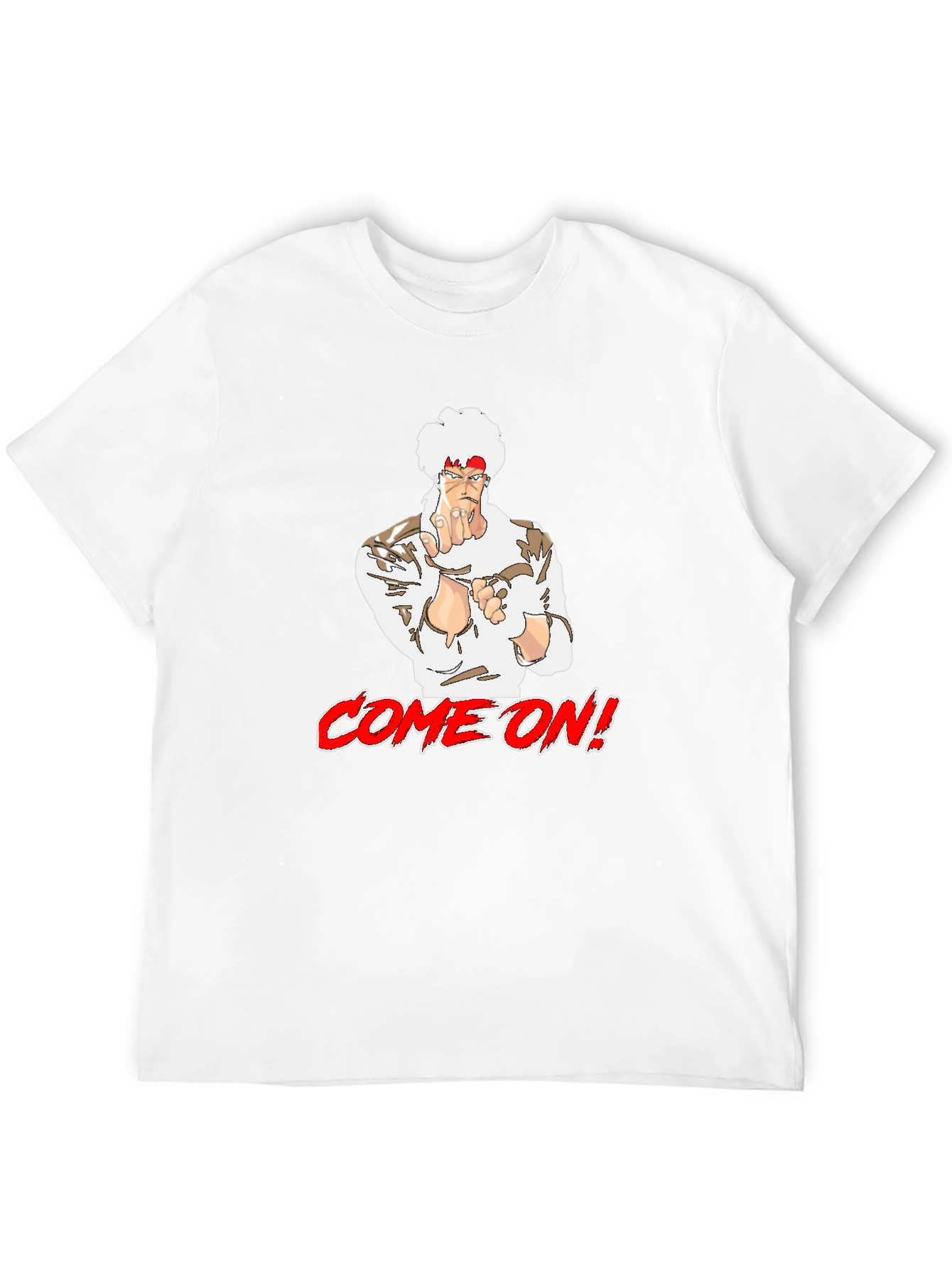 Retro Anime Style Graphic Tee - Come On!